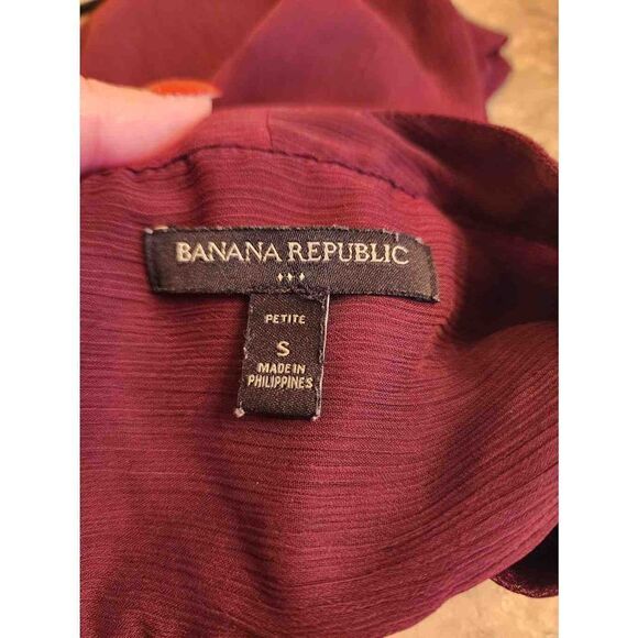 Banana Republic drapey v-neck short sleeve sheer top size petite small - Picture 7 of 7